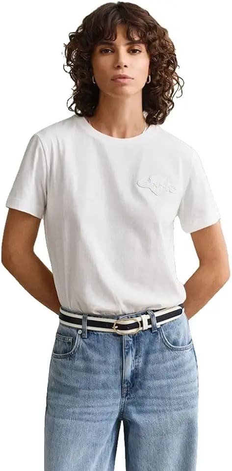 Gant Damen Reg Tonal Shield Ss T-Shirt T-Shirt