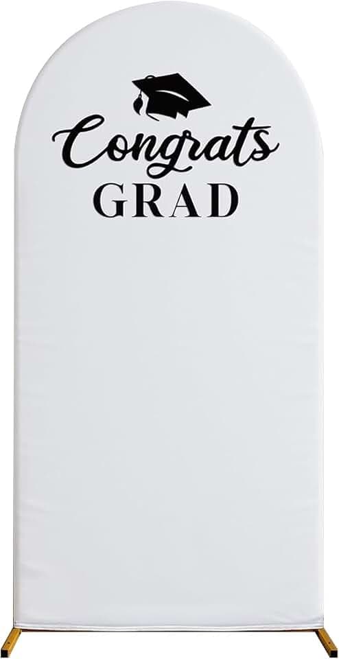 Graduation Decorations 2026，6.6 Ft Graduation Backdrop Kit，Graduation Photo Backdrop for College High School Yard Garden （Include Arch Stand and Cover）