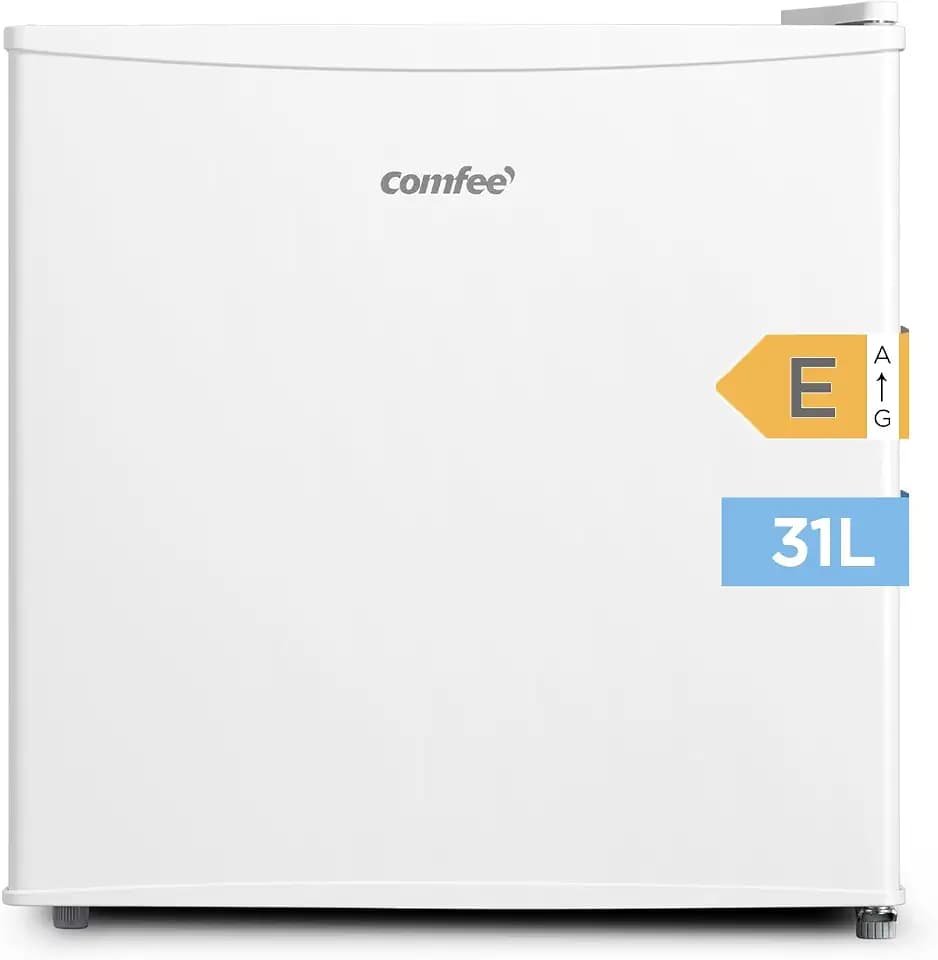Comfee Freistehend, RCU40WH2(E) Mini Gefrierschrank/31L / 4-Sterne-Gefrierfach/Kompakte Größe/Reversibles Türscharnier/Verstellbare Standfüße / 147kWh/Jahr/Weiß