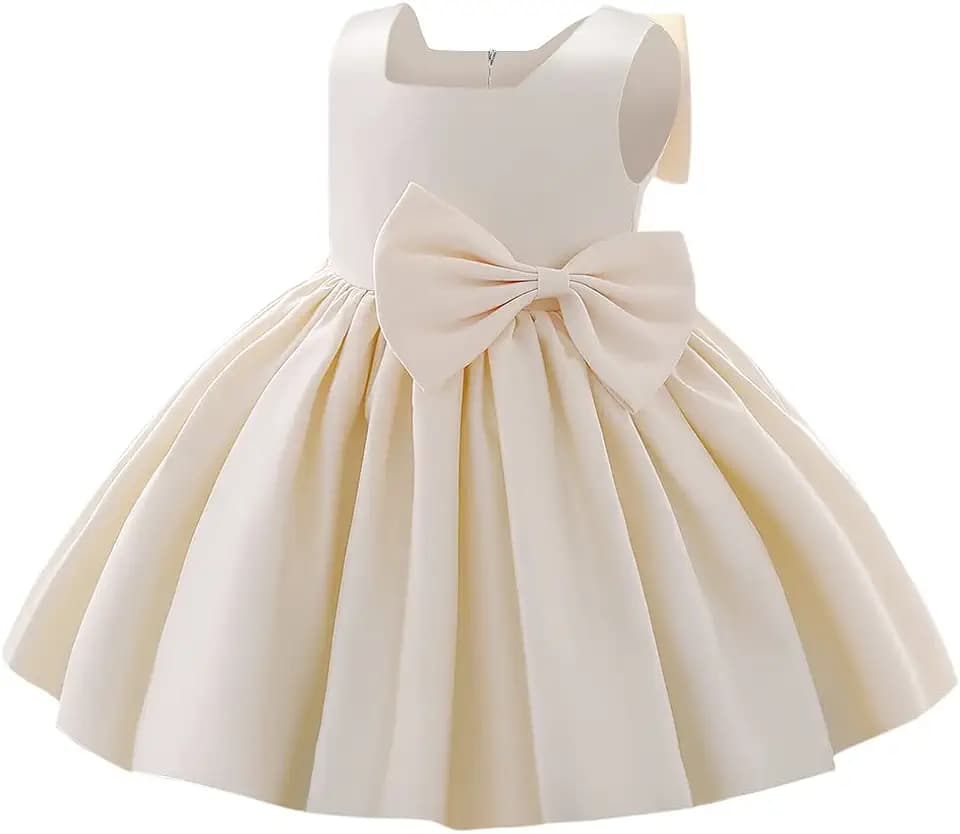Baby Girls Little Girls Bowknot Tutu Princess Prom Dress Formal Ball Gown Birthday Wedding Party Christening Baptism Dresses