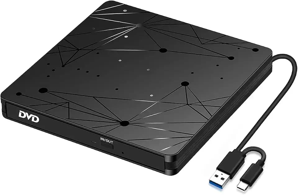 LMEN Externes CD DVD Laufwerk Extern mit USB 3.0 DVD für Laptop PC Computer