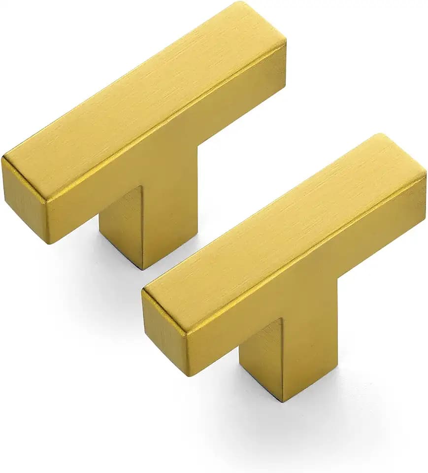 Ravinte Gold Cabinet Handles Square Cabinet Pulls, Single Hole, 10 Pack