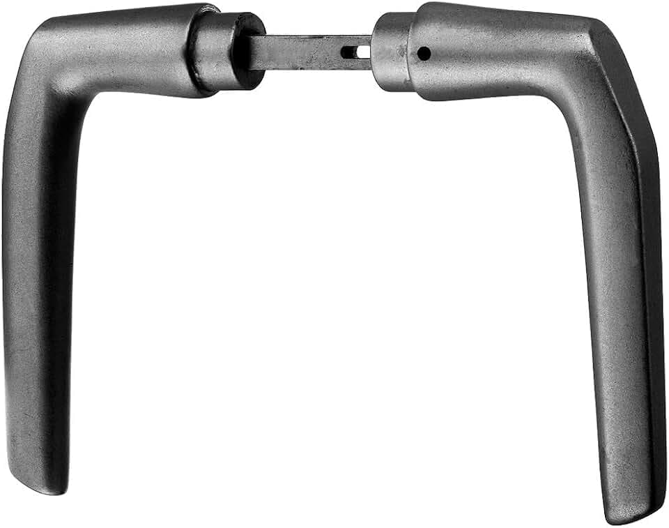 Alberts 412661 Türdrücker | Aluminium | silberfarbig eloxiert | für Schlosskasten 50 - 60 mm | Breite 115 mm | 2er Set