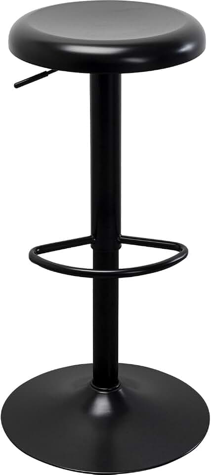 Kare Design Barhocker Kalea, Schwarz, Barstuhl, Stahl Gestell, Höhenverstellbar, Rund, 82x41x41 cm