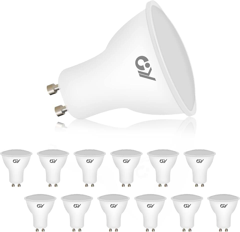 GY GU10 LED Neutralweiss Lampe,8W 4000K 800 Lumen Neutralweiß Glühbirnen,Ersetzt 80W Leuchtmittel,Abstrahlwinkel 120° Reflektorlampen Nicht Dimmbar Birnen,12 stück(1er Pack) [Energieklasse E]