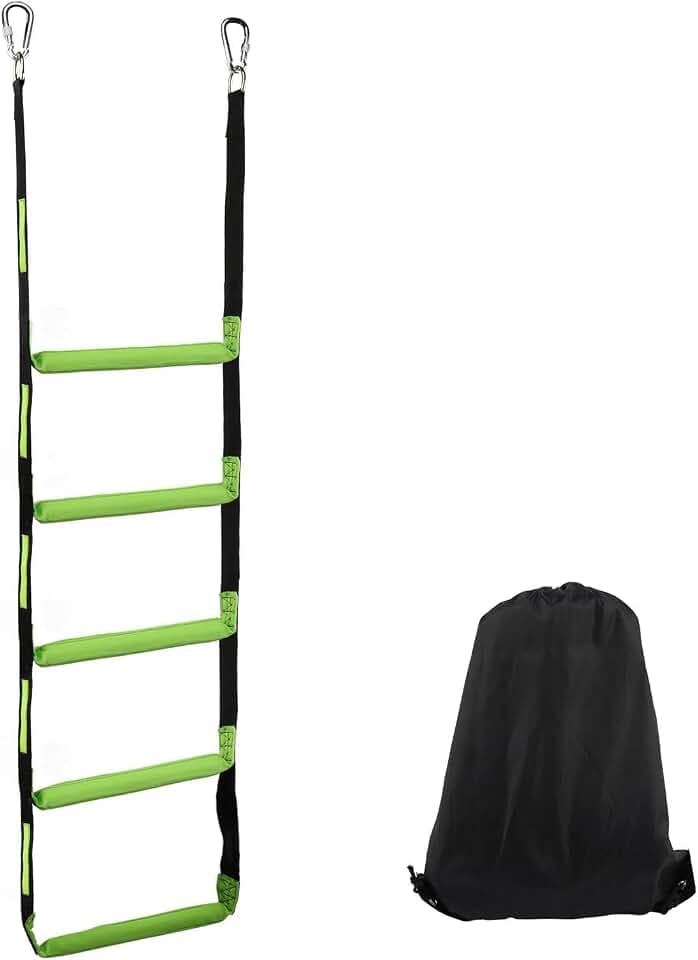 Boat Rope Ladder, Outdoor Portable Foldable Climbing Ladder 550Lbs Strength with Oxford Storage Bag for Inflatable Boats, Fishing Boats, Kayaks, Motorboats, and Canoes(Size:5-Step)