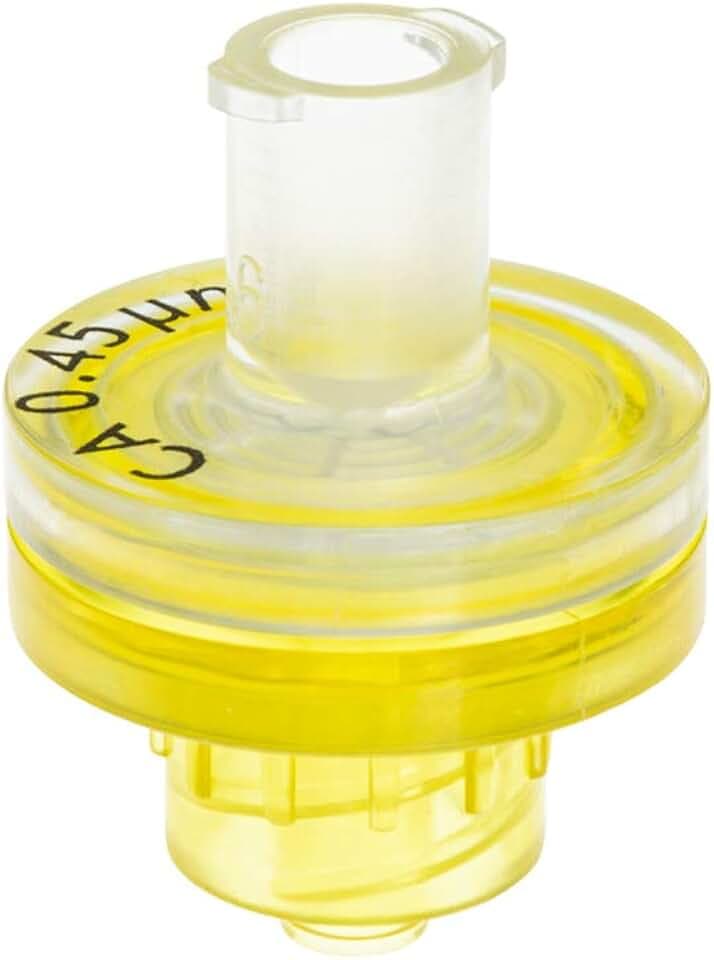 GVS Filter Technology, Spritzenfilter, ABLUO, 13mm,CA Membran, 0.45µm, Acrylic Gehäuse, Yellow Color, 100/pk