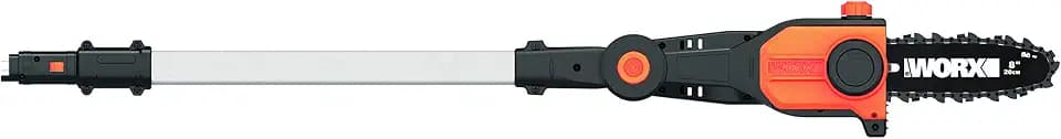 WORX WA0307 Stangensägekopfaufsatz für WG252E | 20 cm Führungsschiene, 3 Schnittwinkel und Schnellbefestigung für sicheres Hochschneiden
