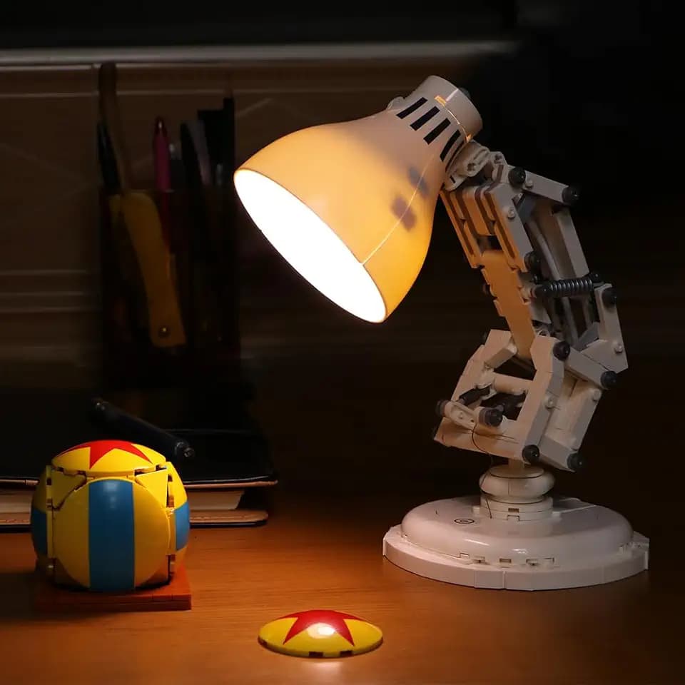 Block Beleuchtung Kit kompatibel mit LEGO 21357 Pixar Luxo Jr - Touch-Schalter für die Steuerung von 3 Farben und dimmbare LED 110 cm-USB-Kabel - Einfach zu installierende （Kein Modell）