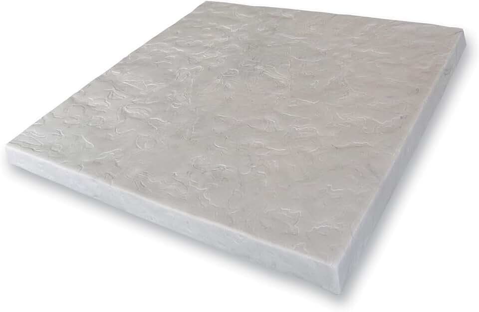 Emsco Group Flat Rock Rain Barrel and AC Unit Paver Patio Pad 24”x24” Natural Gray Tile – Easy Installation - 6pk