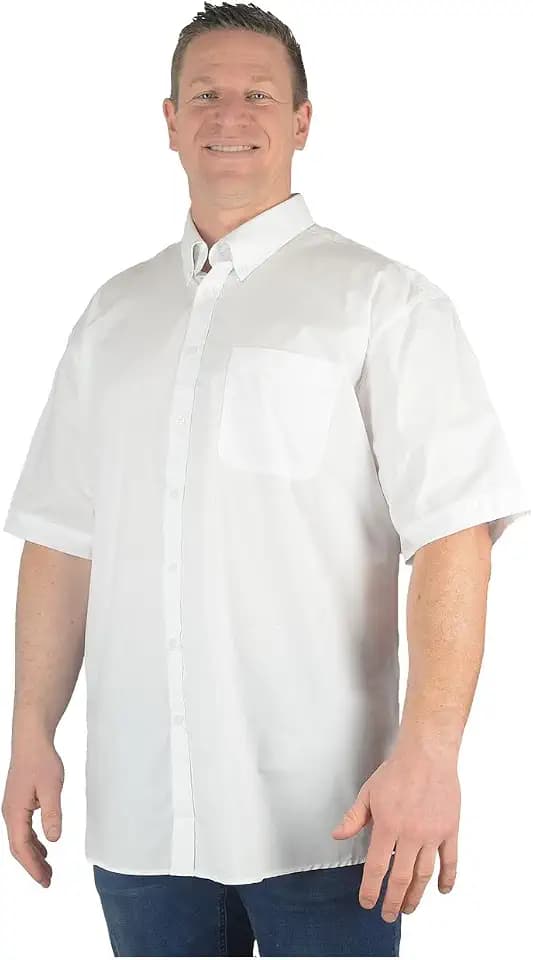 Espionage Markham Herrenhemd, kurzärmelig, einfarbig, für Büro, Business, lang, für die Größen 2XL, 3XL, 4XL, 5XL, 6XL, 7XL, 8XL