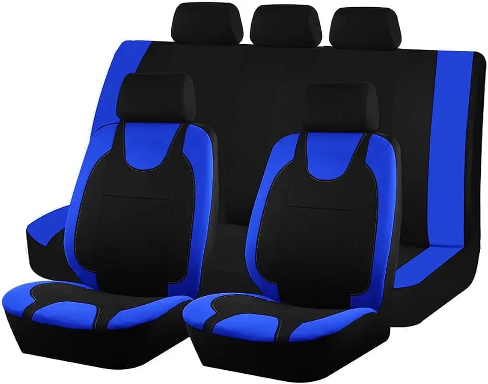 Bittwee Car Seat Covers Full Set, Polyester Washable Seat Protector, Blue
