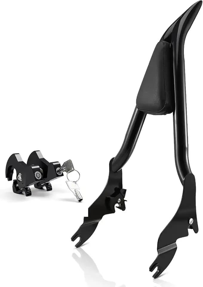 Motorcycle Backrest Sissy Bar Detachable Passenger Assembled Backrest Rear Pad Upright 28" Compatible With Harley Touring Road King Road Glide Street Glide Electra Glide Road King 2009-2026