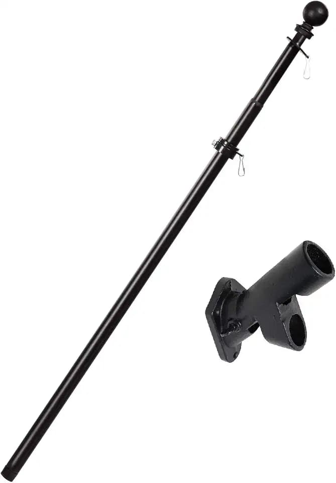 Evergreen Flag Flagpole Kit for American Flags | 5 FT Extendable Flag Pole | Two-Position Mounting Bracket | Residential or Commercial | Professional Hardware for House Garden or Yard