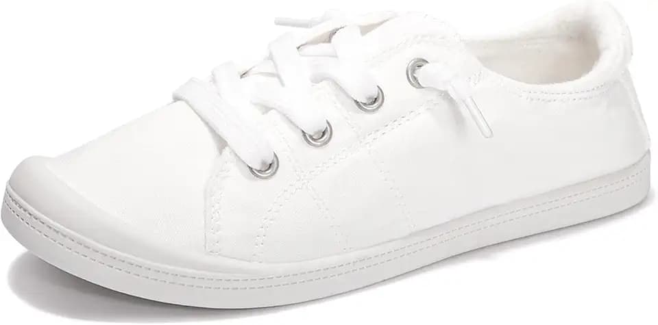 Womens Slip On Shoes, Canvas Low Top Sneakers, Casual Classic Flat Shoes