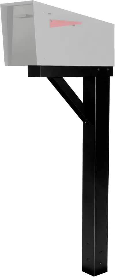 Ilyapa Mailbox Post Kit for Outside - 43x4x4 Sleeve, 2 Brackets - Black