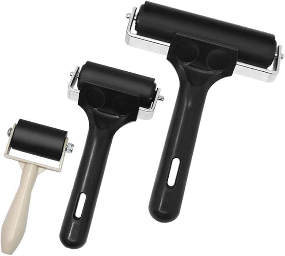 Gummiwalzen, Kleberwalze für Tintenfarbblock, Stempeln, Drucken, Kunsthandwerk und Tapeten (3,5 cm, 5,9 cm und 9,9 cm/1,37 Zoll, 2,36 Zoll und 3,93 Zoll)