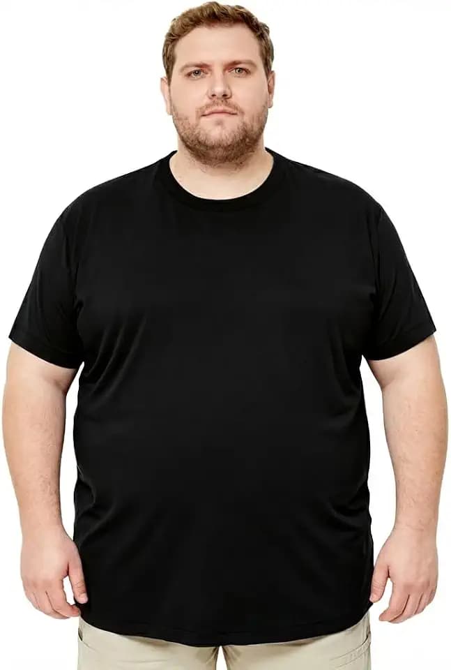PIXUM Men’s Big and Tall T-Shirt XL–8XL, Loose Fit Cotton Stretch Tee, Seamless Underarm Soft Breathable