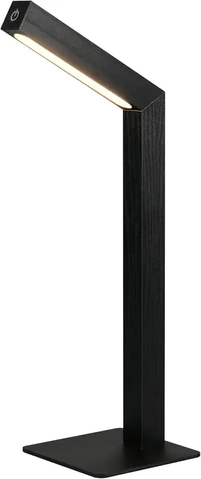 Reality Leuchten LED Akku Tischleuchte Skip R55951132, Metall/MDF Schwarz matt, inkl. 2 Watt LED, Sensordimmer, Halterung magnetisch