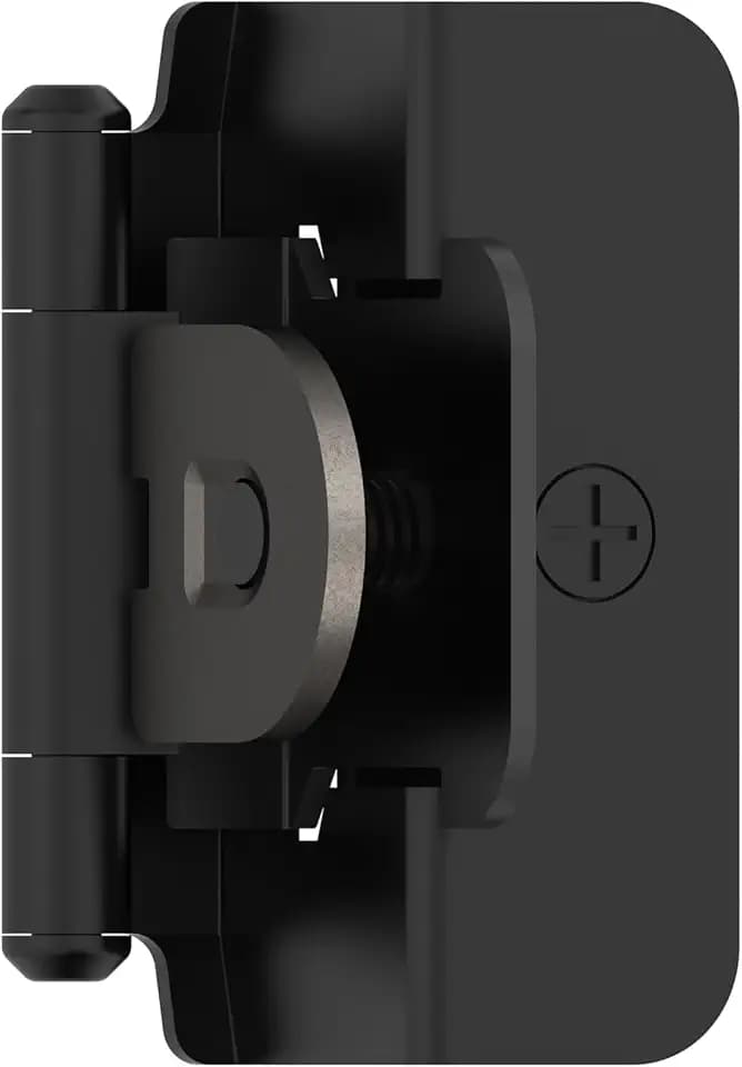 Amerock 1 Pair 1/2" Overlay Matte Black Demountable Cabinet Hinge