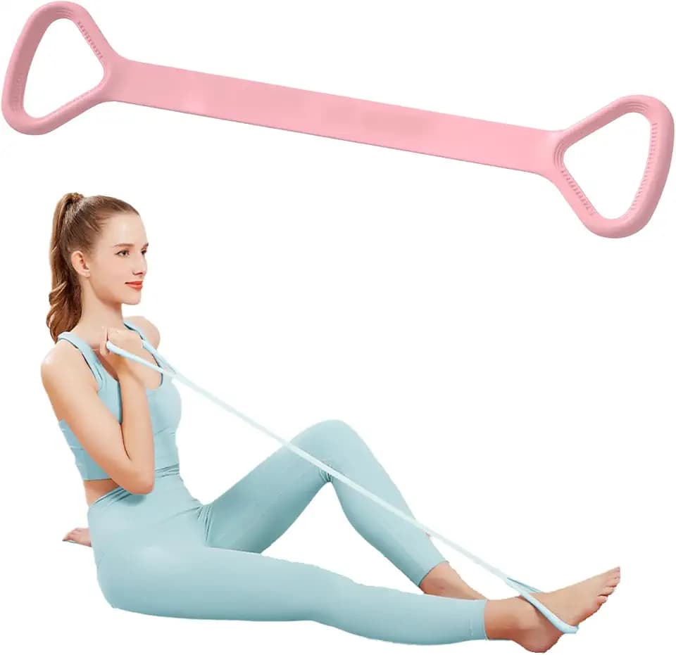 Figure 8 Widerstandsbänder, Elastische Übungsbänder für Yoga, Fitness & Workout, Dehnungsbänder für Heimtraining & Gymnastik, Blau/Rosa