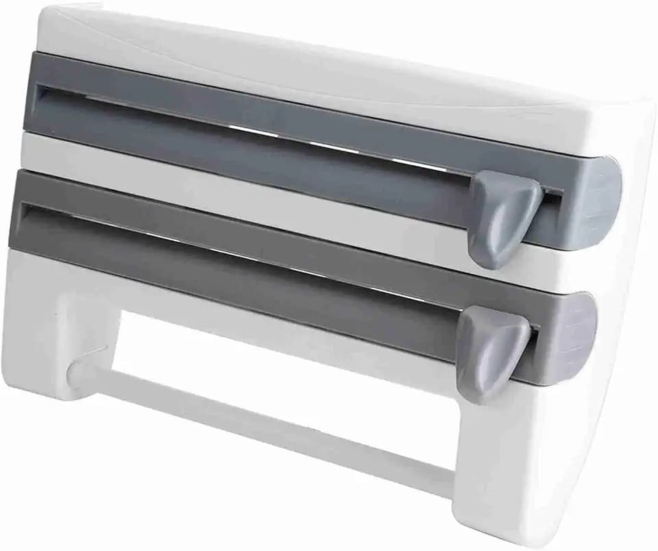 3-Fach Schneidabroller Wandrollenhalter Folienspender Küchenro