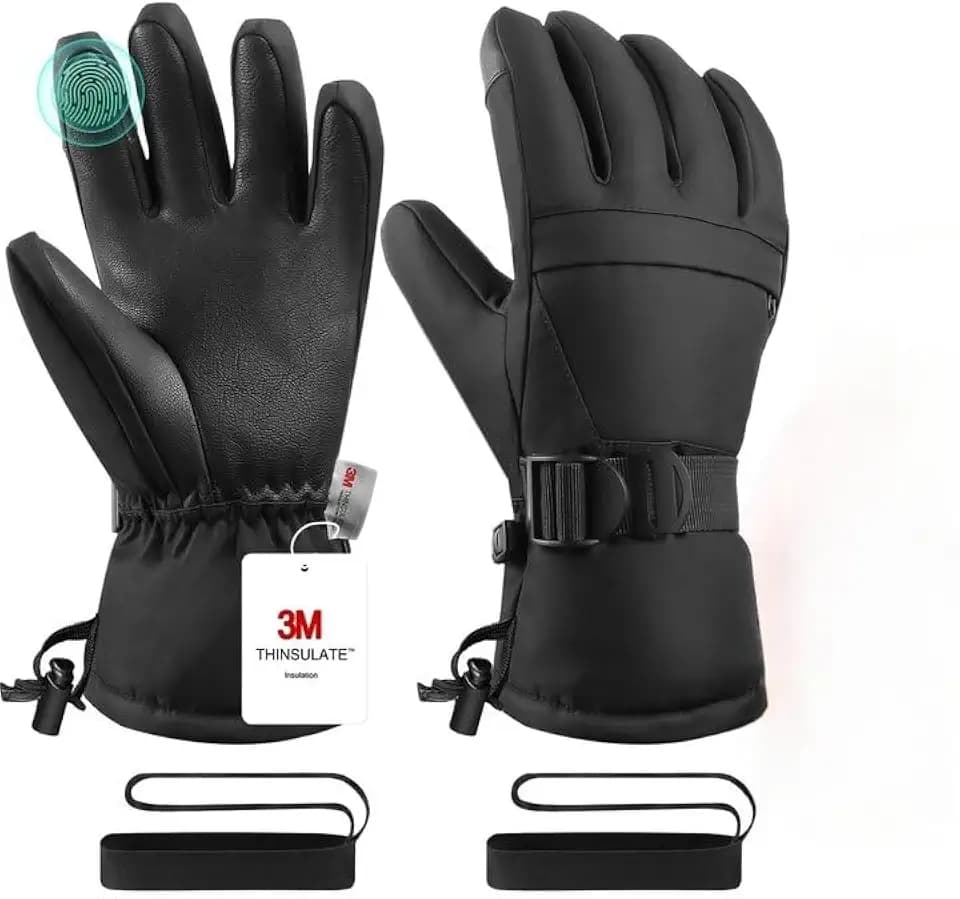 Ski Gloves, Waterproof Snow Gloves Winter Gloves, Windproof Touchscreen Cold Weather Gloves for Men Women Kids