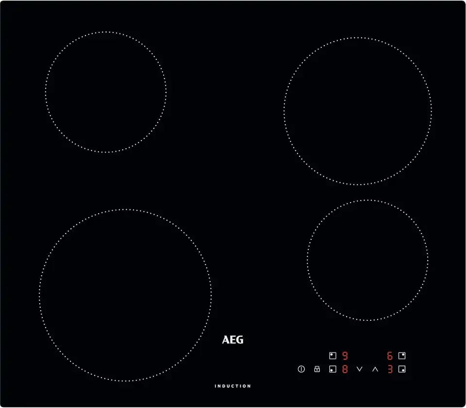 AEG 3000 Series Induktion Vollkochfeld, IBX64200CB, 4 Kochzonen, 49cm, Touch-Steuerung, präzise Hitzesteuerung, Booster-Funktion, Tastensperre, Schwarz
