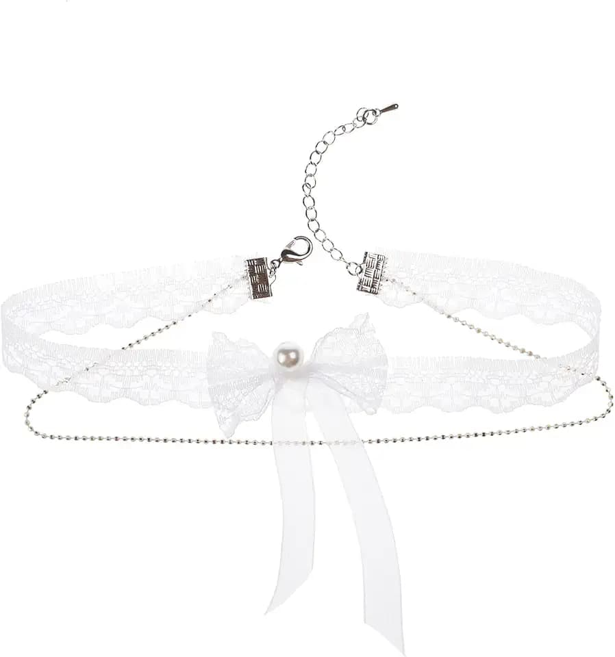 POYAMUSE Flower Lace Choker Necklace Rose Flower Charm Lace Collar Necklace for Women Wedding Costume Jewelry