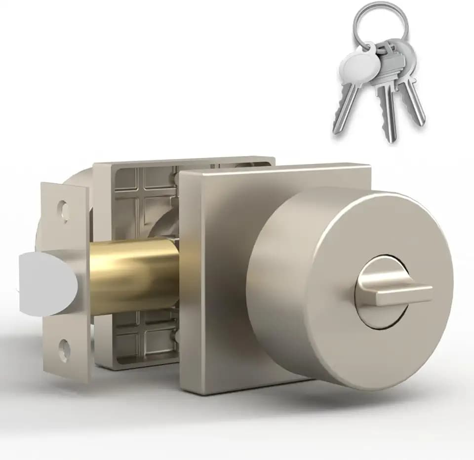 Mega Handles Suana Keyed Entry Door Knob Satin Nickel (1-Pack) - Reversible