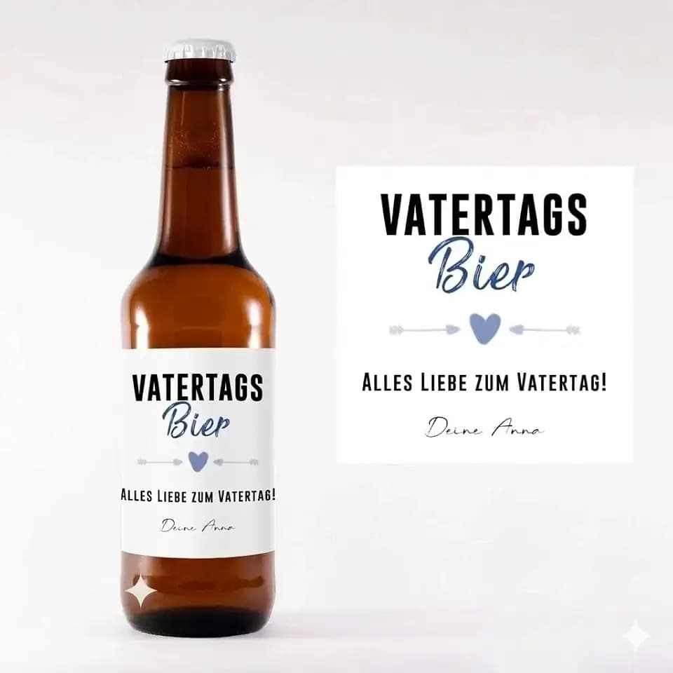 6 Stück Bier Flaschen Etikett Vatertag Geschenk für Männer Vatertagsbier | Bieretikett Vatertagsgeschenk Geburtstagsgeschenk Ihn