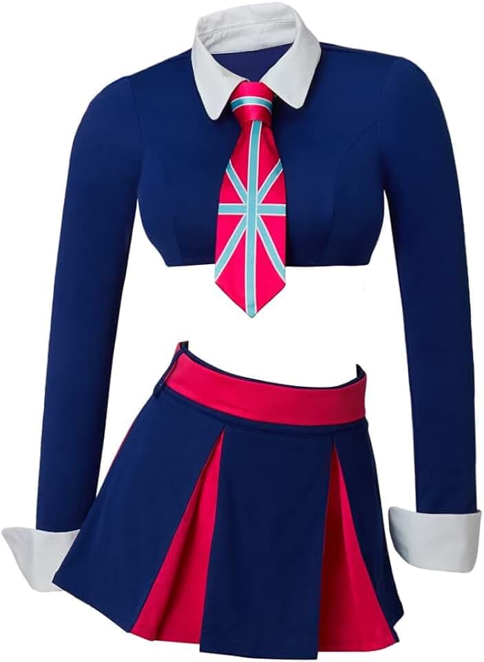 RoleplayCos Fook Yu Fook Mi Costume Austin Twins Costume Dress Outfit Sexy Schoolgirl Costume with Tie for Women Adult