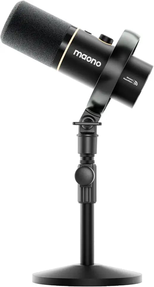 MAONO PD200W Hybrid Wireless Podcast Microphone for PC, Dynamic XLR USB Mic