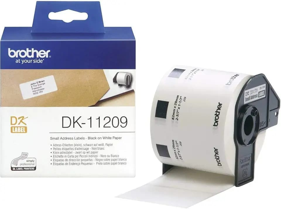 Etiketten für Drucker Brother DK-11209, 62 x 29 mm, Weiß