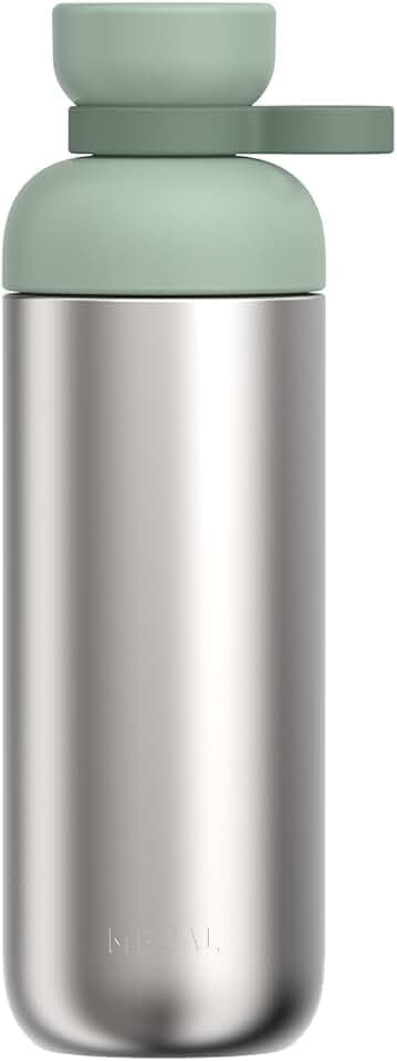 Mepal - Trinkflasche Edelstahl Vita - 2 Öffnungen für zusätzlichen Trinkkomfort - Auslaufsicher und Spülmaschinengeeignet - Neutral im Geschmack - Wasserflasche Edelstahl - 700 ml - Nordic sage