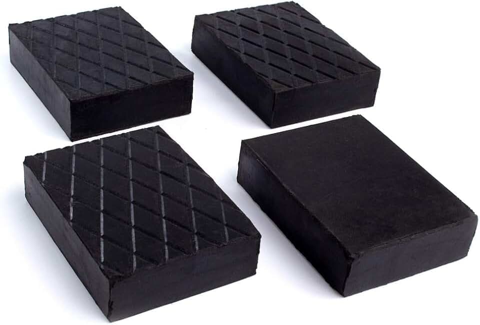 Kora Satz 4 Stück Gummiklotz/Gummiblock für Hebebühne Rangierheber Wagenheber Grubenheber 12 x 8 x 2cm