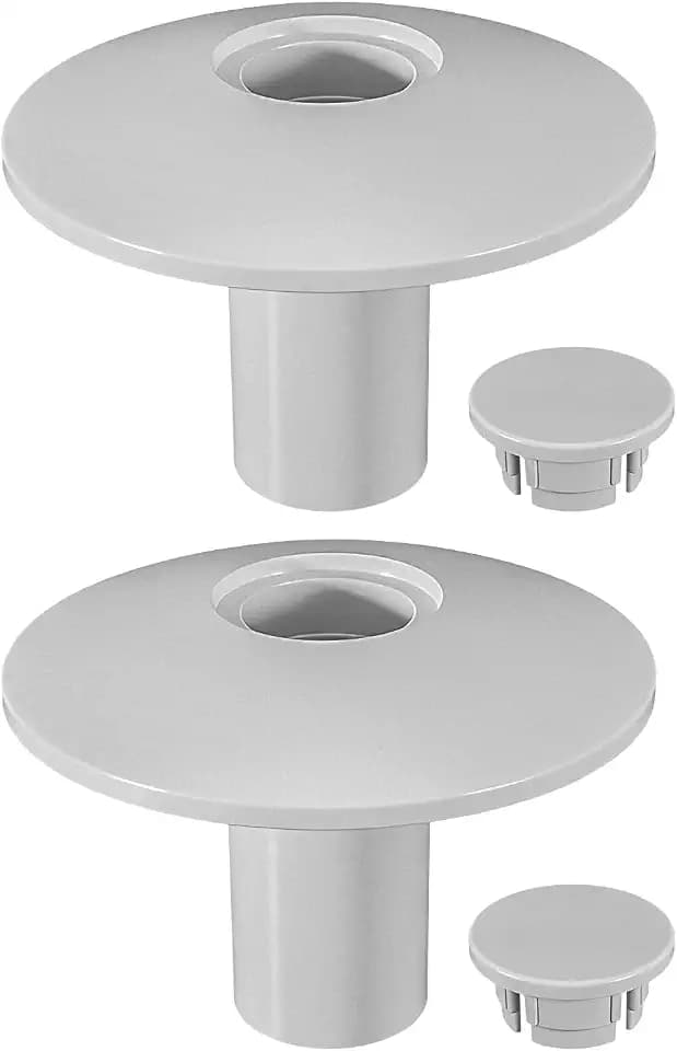 2 Pcs Pool Anchor Socket Cover for Ladder and Handrails, Gray