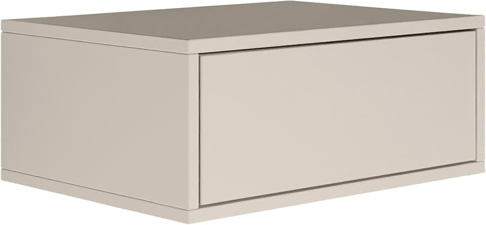 Selsey Nachttisch Hängend Schwebender Kaschmir Farbe 50B x 36T x 20,8H cm Nachtschrank mit Schublade in Minimalistischer - Push-to-Open - Skandinavischen Platzsparend Wandmontage Framme