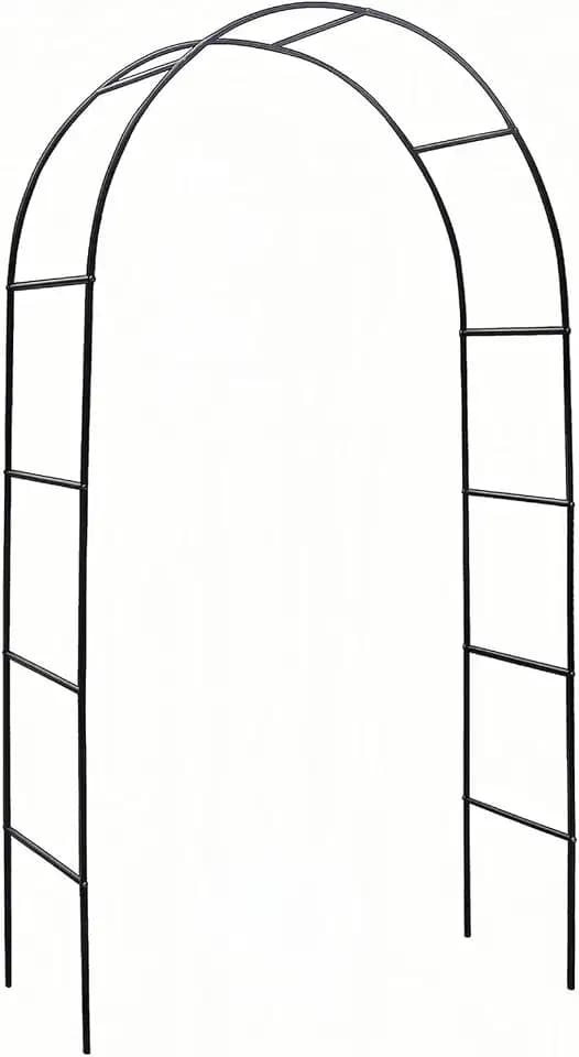 Garden Arch, Outdoor Flower Garden Arch Trellis, Sturdy Steel Arbor for Climbing Plants, Wedding Decoration, 94" H x 55" W, Black