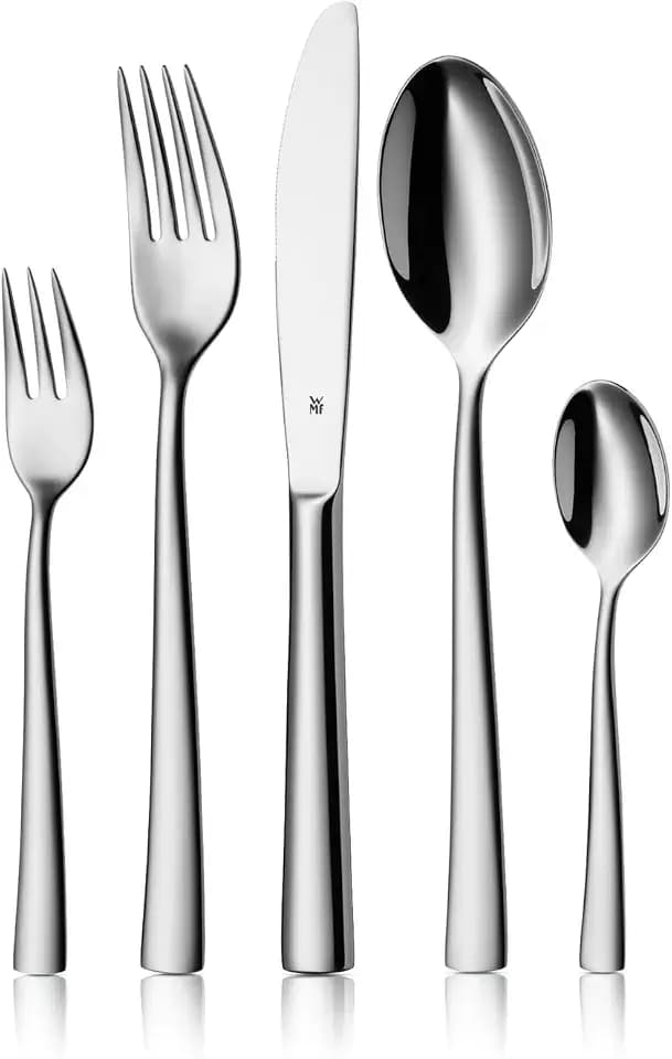 WMF Philadelphia Besteck Set 12 Personen, Besteck 60 teilig, Monobloc-Messer, Cromargan Edelstahl poliert, glänzend, spülmaschinengeeignet