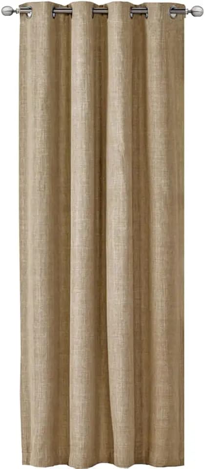 JEMIDI Vorhang blickdicht 140x245cm - Gardine mit Ösen Anbringung - Ösenschal Dekoschal Leinen Optik - 100% Polyester für Wohnzimmer Schlafzimmer