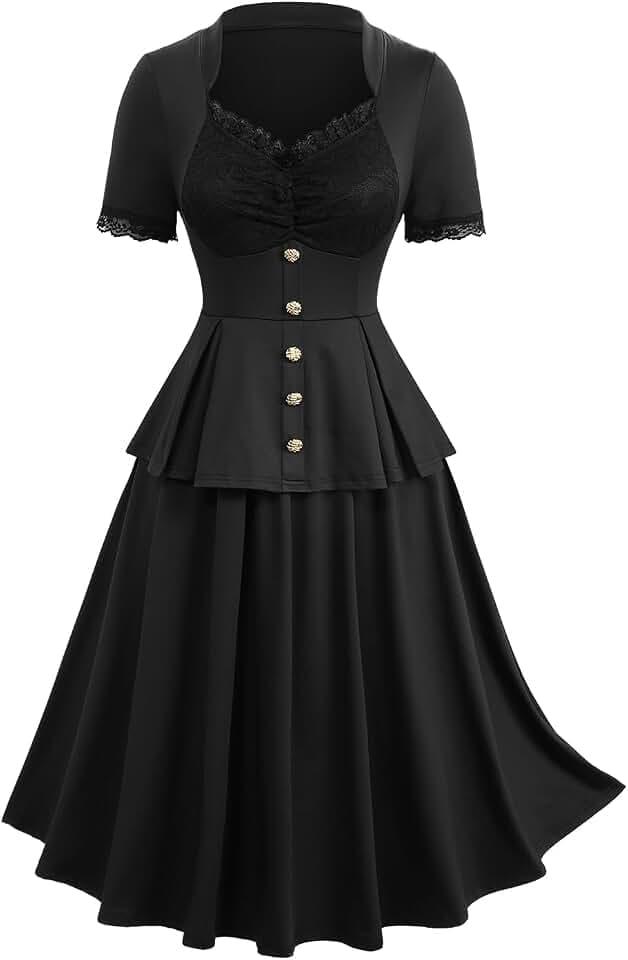 Rosegal Plus Size 1950s Vintage Peplum Work Business Office Dress