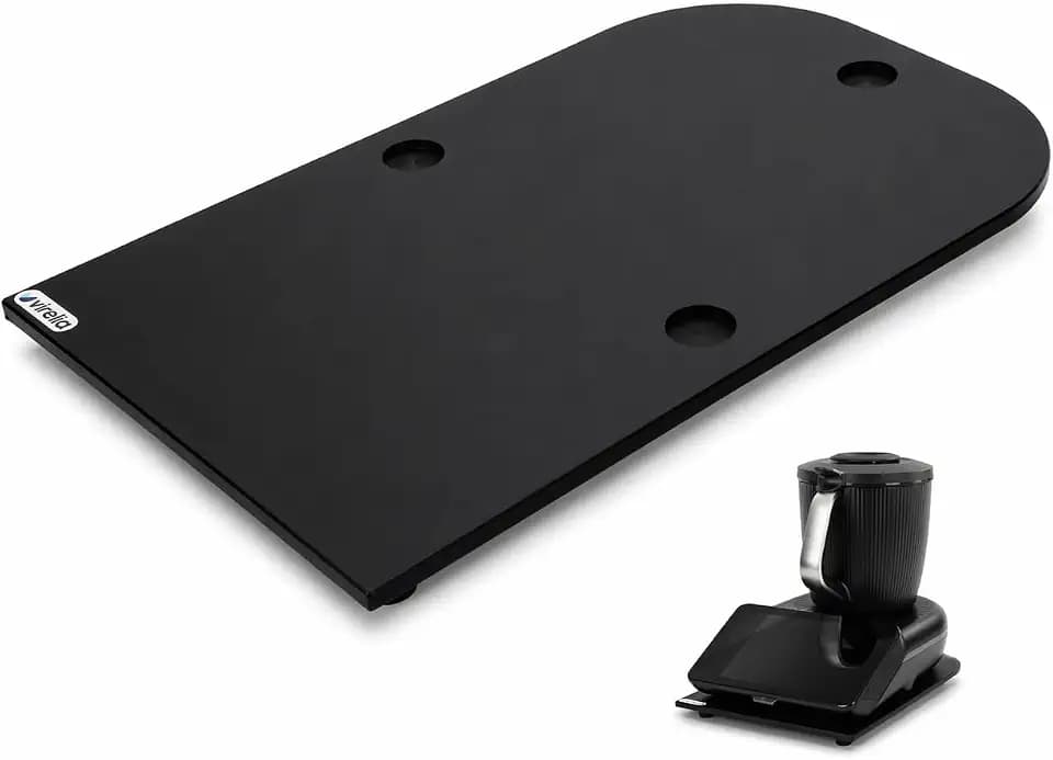 Virelia Gleitbrett für Thermomix TM7 – Hochwertige Acryl Unterlage – Slider Zubehör schont die empfindliche Waage – Rutschfest & Stabil, Schwarz
