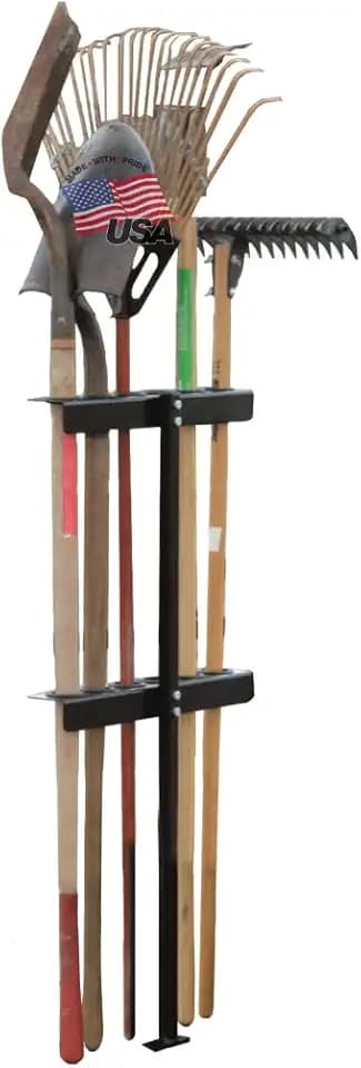Buyers Products LT35 Vertical Hand Tool Rack for Open Landscaping Truck Trailers, 6 Tools for Shovels, Rakes, Hoes, Made In The USA, Lawn Care Equipment, Landscaping Tools