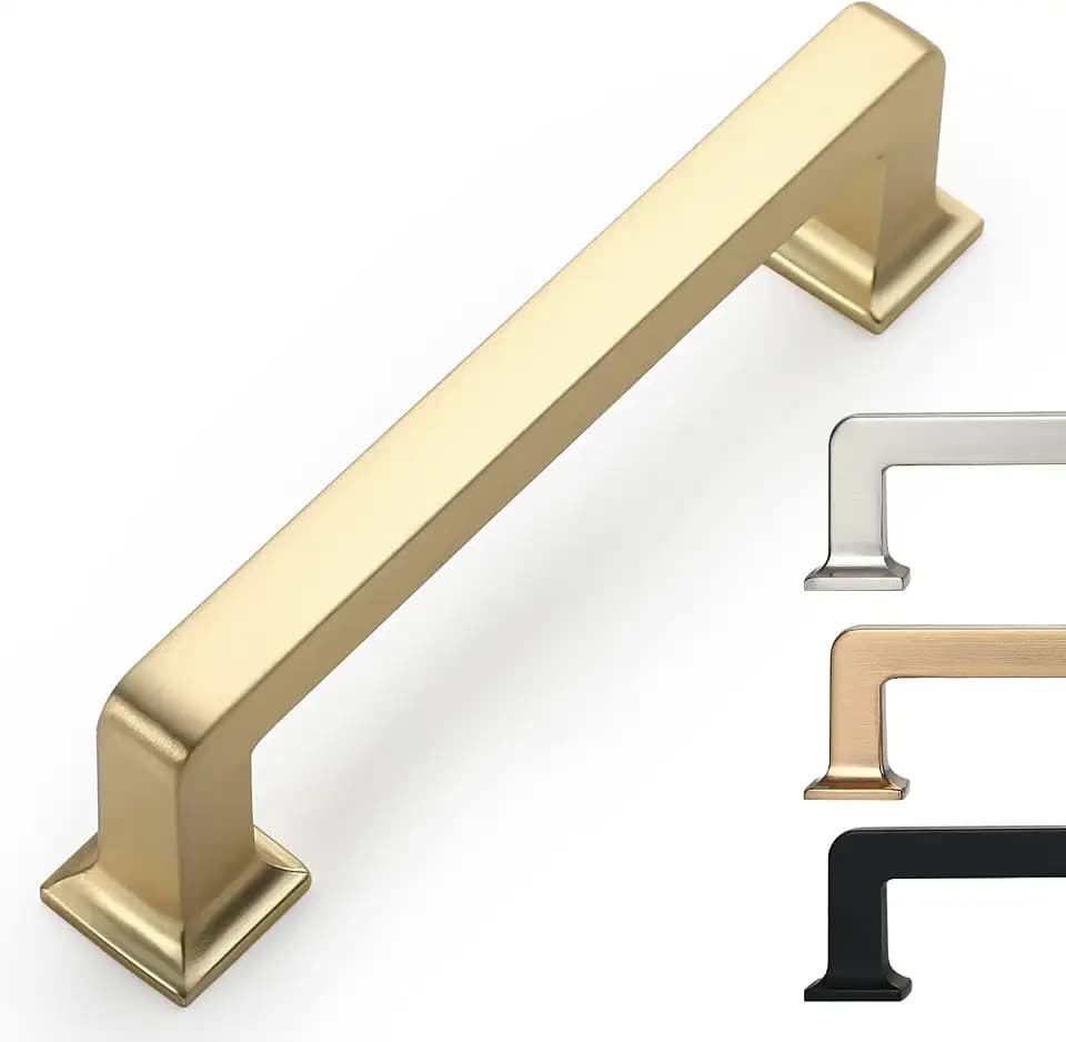 9BUILD 10 Pack 3.75 Inch Brushed Brass Cabinet Pulls,Kitchen Hardware