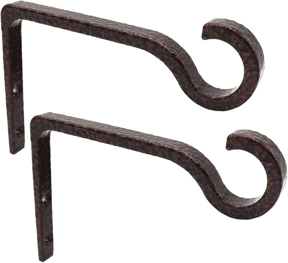 QIEGL 6inch Al-Alloy Hanging Plant Bracket Bronze hammertone 2 Pack