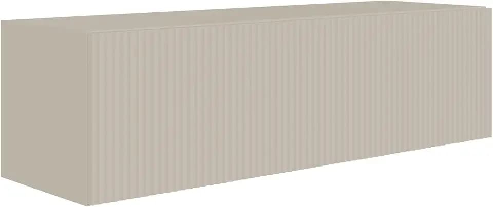 Selsey TV-Lowboard Hängend 100 cm Mattes Greige 2 Geräumige Fächer Elegante Geprägte Front Laminierter Korpus MDF Front Robust ABS Kanten Für Fernsehzubehör