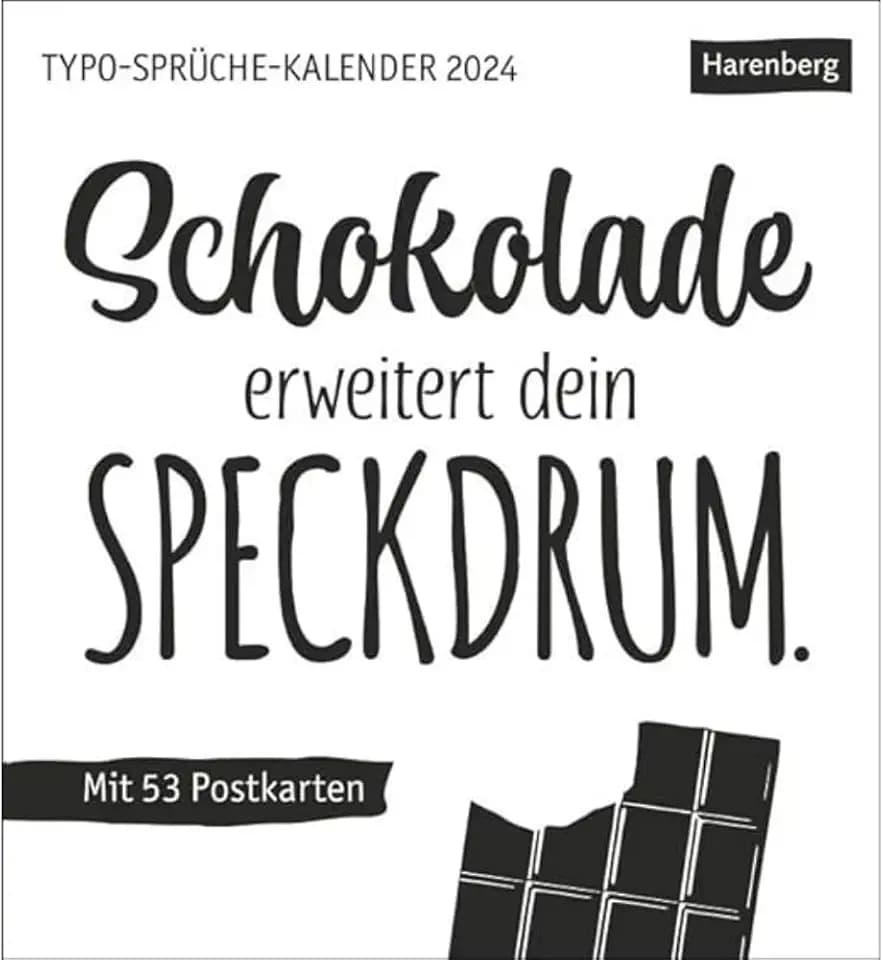 Typo-Sprüche-Kalender Postkartenkalender 2024. Wochenkalender mit originellen Sprüchen in Schwarz-weiß. Postkarten-Tischkalender mit 53 perforierten ... Verschicken: Wochenkalender mit 53 Postkarten