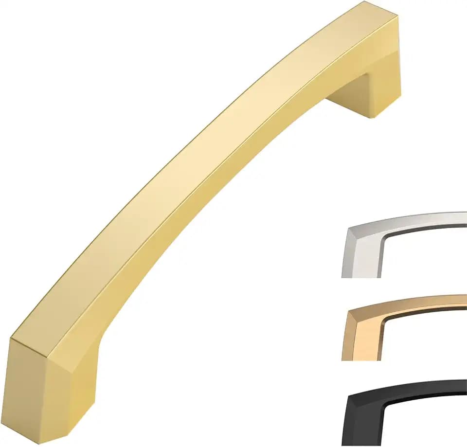 10 Pack 4 Inch Cabinet Handles - Gold Drawer Pulls & Kitchen Cabinet Hardware