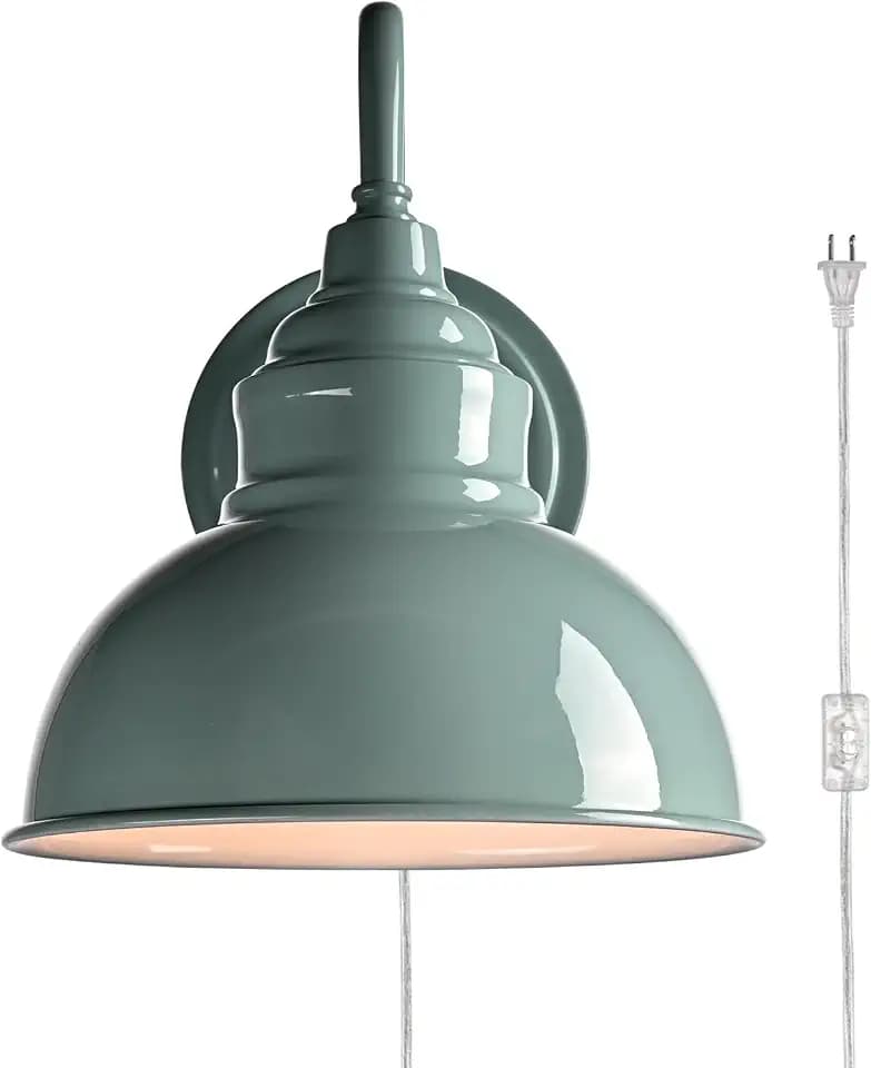 Mini Gooseneck Wall Sconce, 2-Way Mount with Switch, Macaron Green
